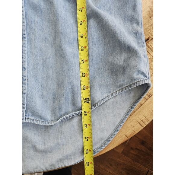 Good American Soft Denim Jean Shirt Women's Size 1/S Casual Preppy - Picture 8 of 11